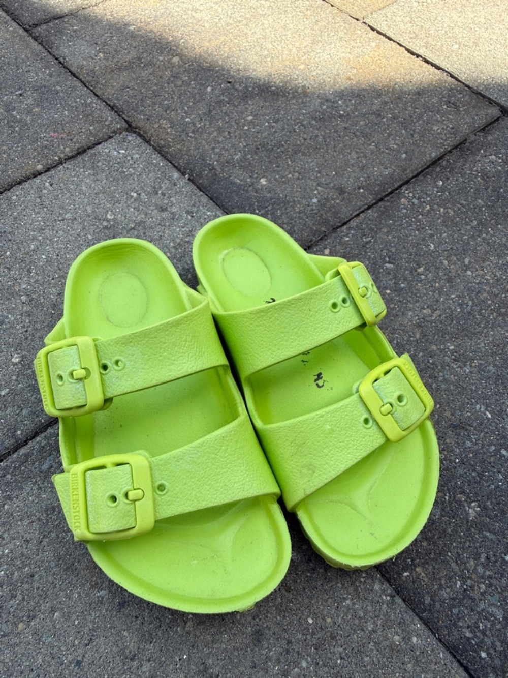 Birkenstock Arizona Eva Double Buckle Toddler Sandals - Lime Green, Size 27 (10)